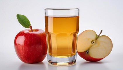 apple juice in a glass with apples