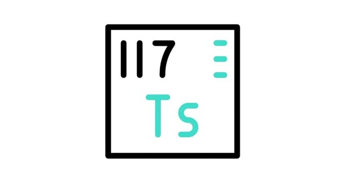 chemical element sign with atomic number Ts 117