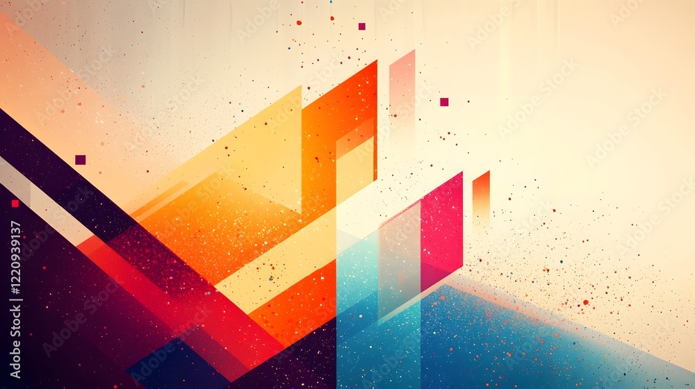 Poster Visually captivating abstract wallpaper featuring a dynamic blend of bright vivid colors and complex geometric elements that create a futuristic eye catching and immersive digital art experience