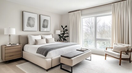 Serene Minimalist Bedroom Design: Modern Elegance and Tranquility