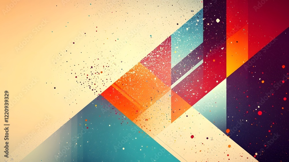 Poster stunning digital wallpaper showcasing an abstract mix of vibrant colors and sharp geometric elements
