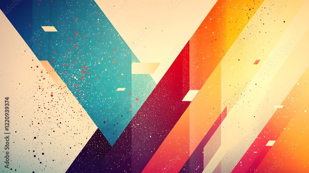 Fototapete Captivating Geometric Fluid Color Mosaic Digital Abstract Desktop Background with Vibrant Gradient Transitions and Mesmerizing Polygon Patterns for Modern Design