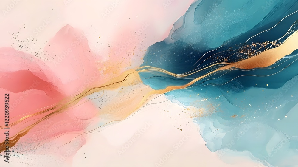 Poster Captivating abstract wallpaper design featuring a fusion of vibrant colors fluid patterns and dynamic elements  This generative AI powered digital artwork delivers a stylish modern
