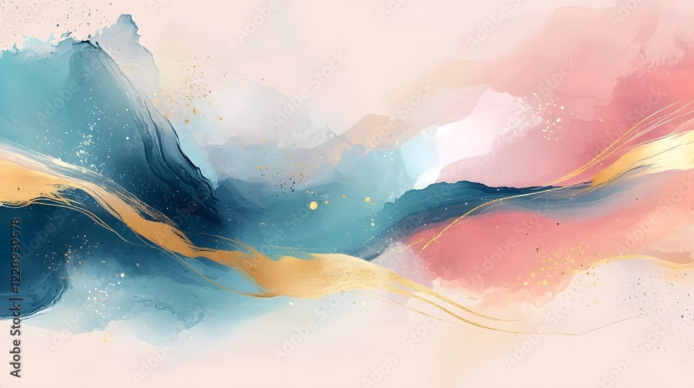 Leinwandbilder vibrant abstract painting wallpaper with fluid brushstrokes and rich hues creating a dynamic contemp