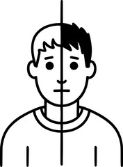 person with schizophrenia mental disorder sign, symbol, vector, art