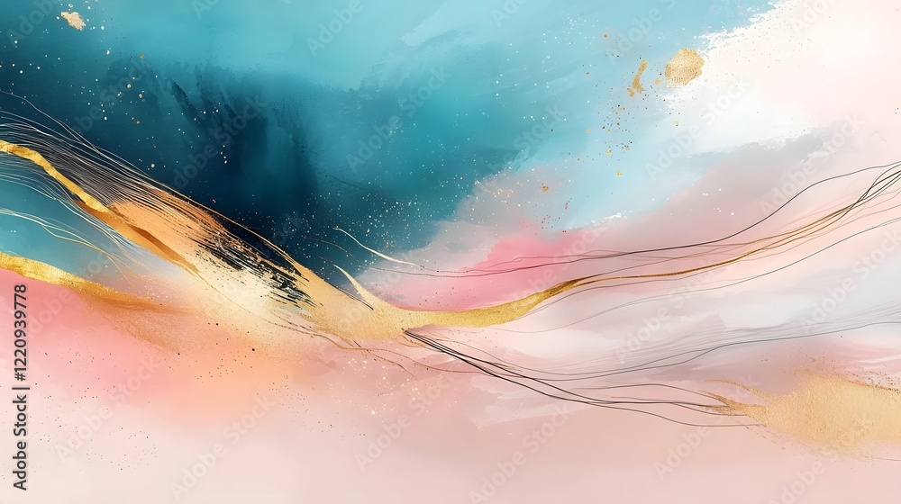 Poster Captivating Abstract Multicolor Brushstrokes Forming Dynamic Expressive Visual Artwork with Bold Fluid Textures and Vibrant Colors Evoking an Emotive and Transformative Experience