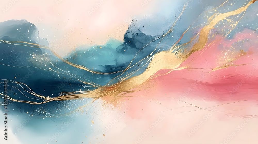 Poster Mesmerizing Multicolored Textures and Abstract Shapes in a Modern Digital Artwork   Elegant and Creative Background by Cutting Edge Generative Technology