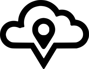 Cloud notification vector icon. filled flat sign for mobile concept sign, symbol, vector, art