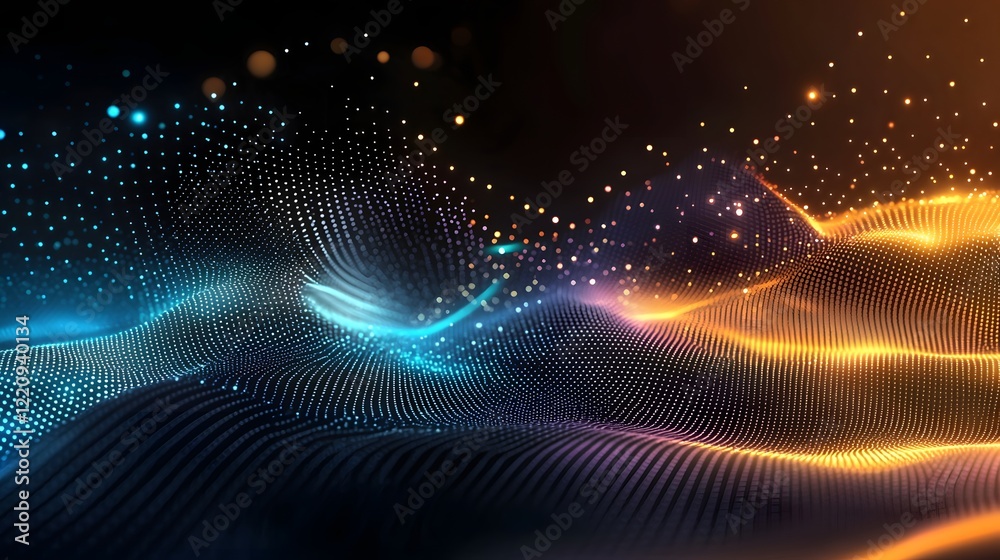 Poster Futuristic Abstract 3D Digital Background with Smooth Fluid Structures and Vibrant Color Gradients Representing Science Education Digital Innovation and Modern Design Applications