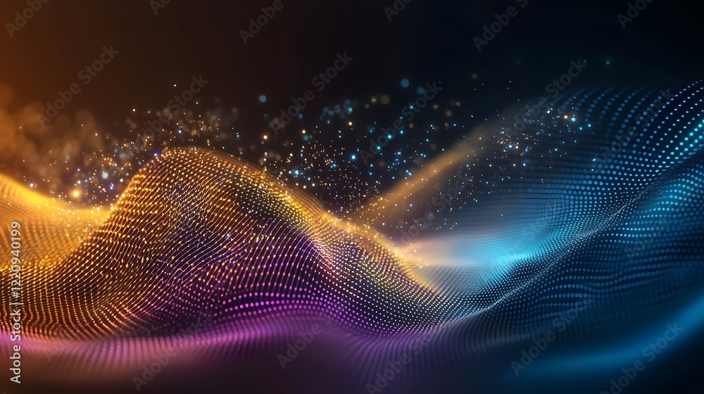 Poster Futuristic Abstract 3D Digital Background with Smooth Fluid Structures and Vibrant Color Gradients Representing Science Education and Digital Innovation Ideal for Modern Design Applications