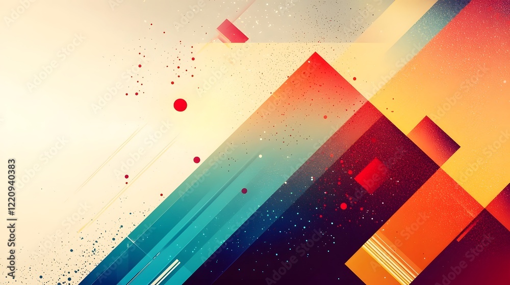 Poster Mesmerizing abstract desktop wallpaper background featuring a fusion of colorful gradients and intricate geometric patterns creating a bold modern and visually striking design
