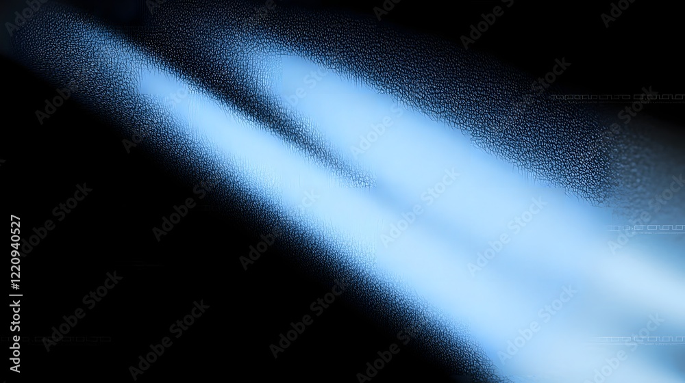 Poster Radiant Blue Futuristic Abstract Shape Emerging from a Textured Dark Backdrop with a Subtle Noise Effect Ideal for Modern Digital Wallpaper and Header Design