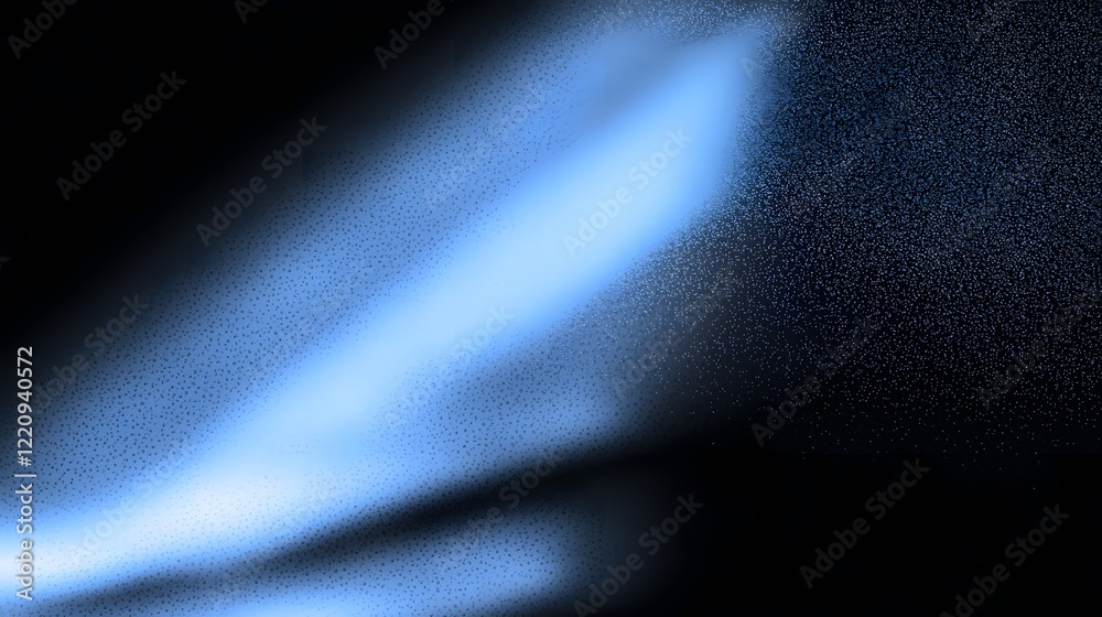 Poster Futuristic abstract background with a radiant blue shape emerging from a textured dark backdrop featuring a subtle noise effect that creates a modern