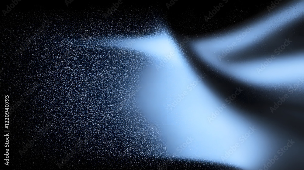 Poster Mesmerizing Futuristic Fluid Wallpaper with Ethereal Glowing Blue Shapes Against Grainy Dark Background   Dynamic Digital Art Composition with Captivating Gradient Textures and Surreal 3D Render