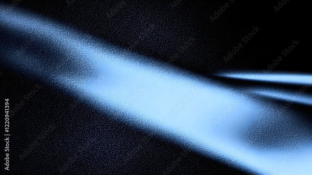 Poster Vibrant Blue Glowing Shape Floating Over a Dramatic Dark Grainy Background with Noise Texture Creating a Cutting Edge and Stylish Visual Effect for a Modern Poster Design