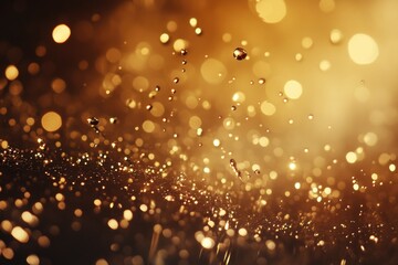 Fototapeta premium Golden Water Drops Splash