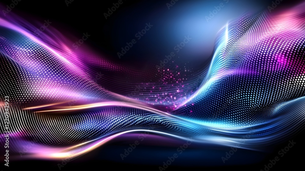 Leinwandbilder Radiant Waves of Futuristic Abstract Light Flowing Across the Canvas Creating an Immersive and Captivating Visual Experience