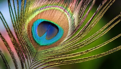 peacock feather closeup