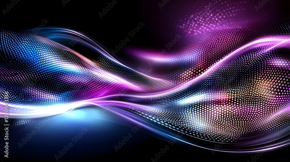 Leinwandbilder vibrant flowing waves of colorful light forming an elegant and energetic digital abstract wallpaper 