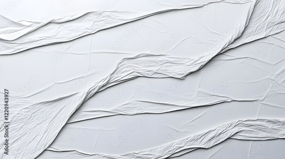 Leinwandbilder crumpled and creased white paper texture with glued layers providing an authentic worn out look idea