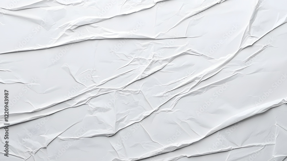Poster crumpled white paper texture with delicate creases subtle imperfections and a natural textured look   perfect for use as a versatile digital background graphic design element or creative asset