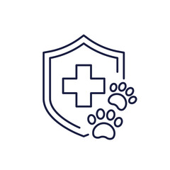 Obraz premium Pet insurance icon with a shield in line design
