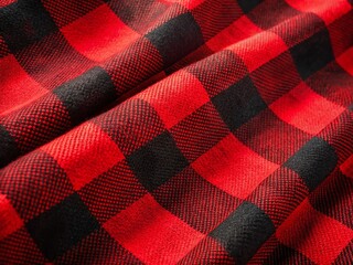 Red Black Lumberjack Plaid Fabric Texture: Bold Background for Design Projects