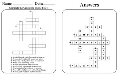 Fun Printable Crossword Puzzle: Educational Word Game for Kids & Adults