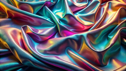 Obraz premium Iridescent Silk Fabric Texture: Surreal Shimmering Drape with Copy Space