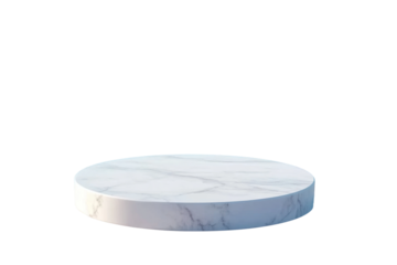 Round podium isolated on white background for product display mockup design