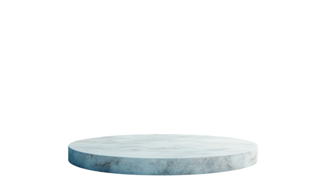 Round podium isolated on white background for product display mockup design