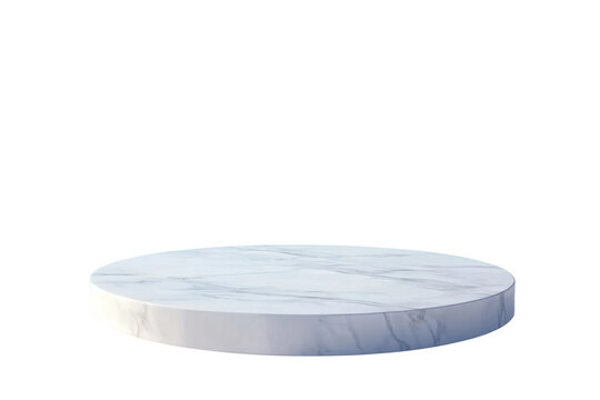 Round podium isolated on white background for product display mockup design