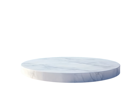 Round podium isolated on white background for product display mockup design