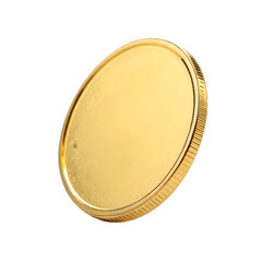 a golden coin blank on transparent background