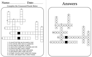 Fun Printable Crossword Puzzle: Educational Word Game for Kids & Adults