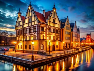 Fototapeta premium Kaliningrad Marzipan Museum: Low-Light Architectural Photography