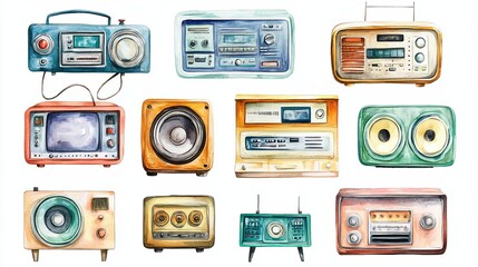 Artistic vintage radio collection