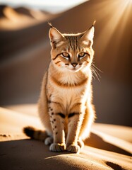 Obraz premium a sand cat in the desert