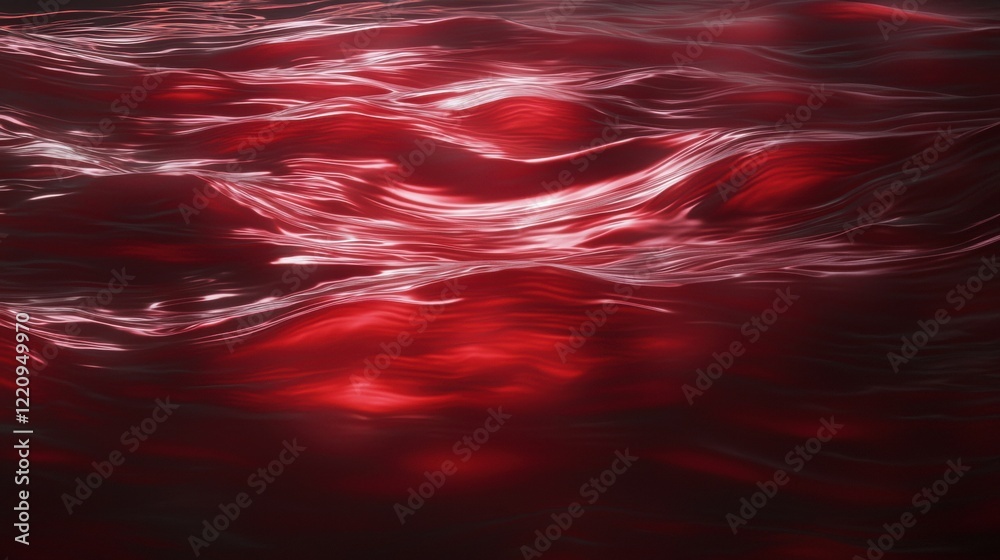 Canvas Prints a red ocean with waves and ripples