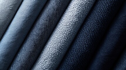Fototapeta premium A row of denim fabric with a variety of textures and colors