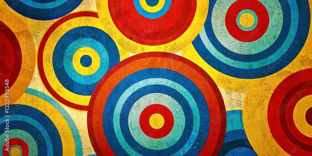 Poster colorful background with many circles of different colors