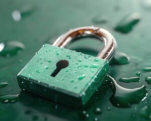Explore data privacy visualized through a glowing digital lock Cutting-edge internet safety technology ensures secure design, safeguarding your sensitive information This image represents robust