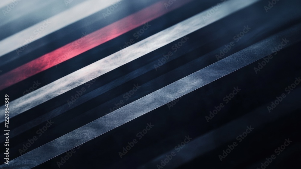 Wall mural a black and white image of a series of lines with a red stripe in the middle
