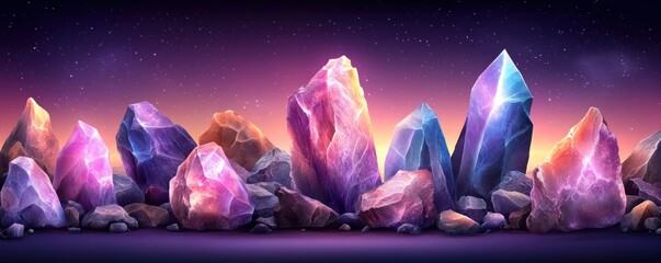 Explore the Glowing Encrypted Network visual with a smooth aesthetic design, offering safe browsing and secure connections This captivating image shows crystallized forms, illuminated with soft