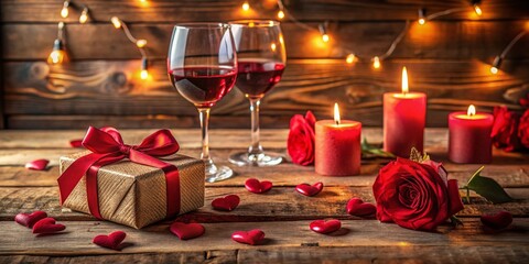 Romantic Valentine's Day Night: Candles, Gifts, and Hearts