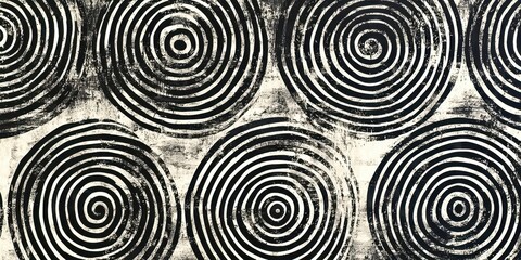 Fototapeta premium Black and white painting of circles
