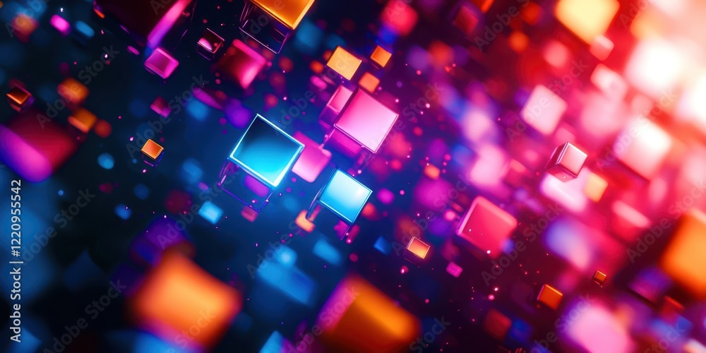Poster colorful image of squares and rectangles