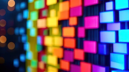 Colorful wall with many different colored blocks