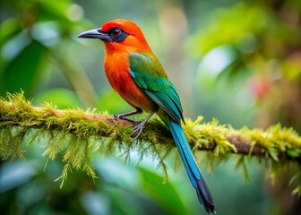 Rufous Motmot Bird in Mindo Ecuador, Vibrant Wildlife Photography