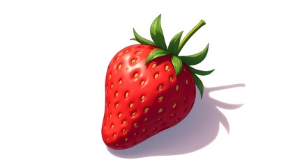 Juicy Red Strawberry Illustration Digital Art